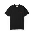 Black comfort color 1717 zeromode t-shirt with "untitled." text on the front in red color.
